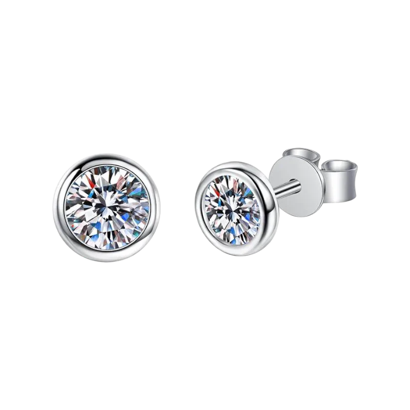 Bezel-Set Diamond Earrings