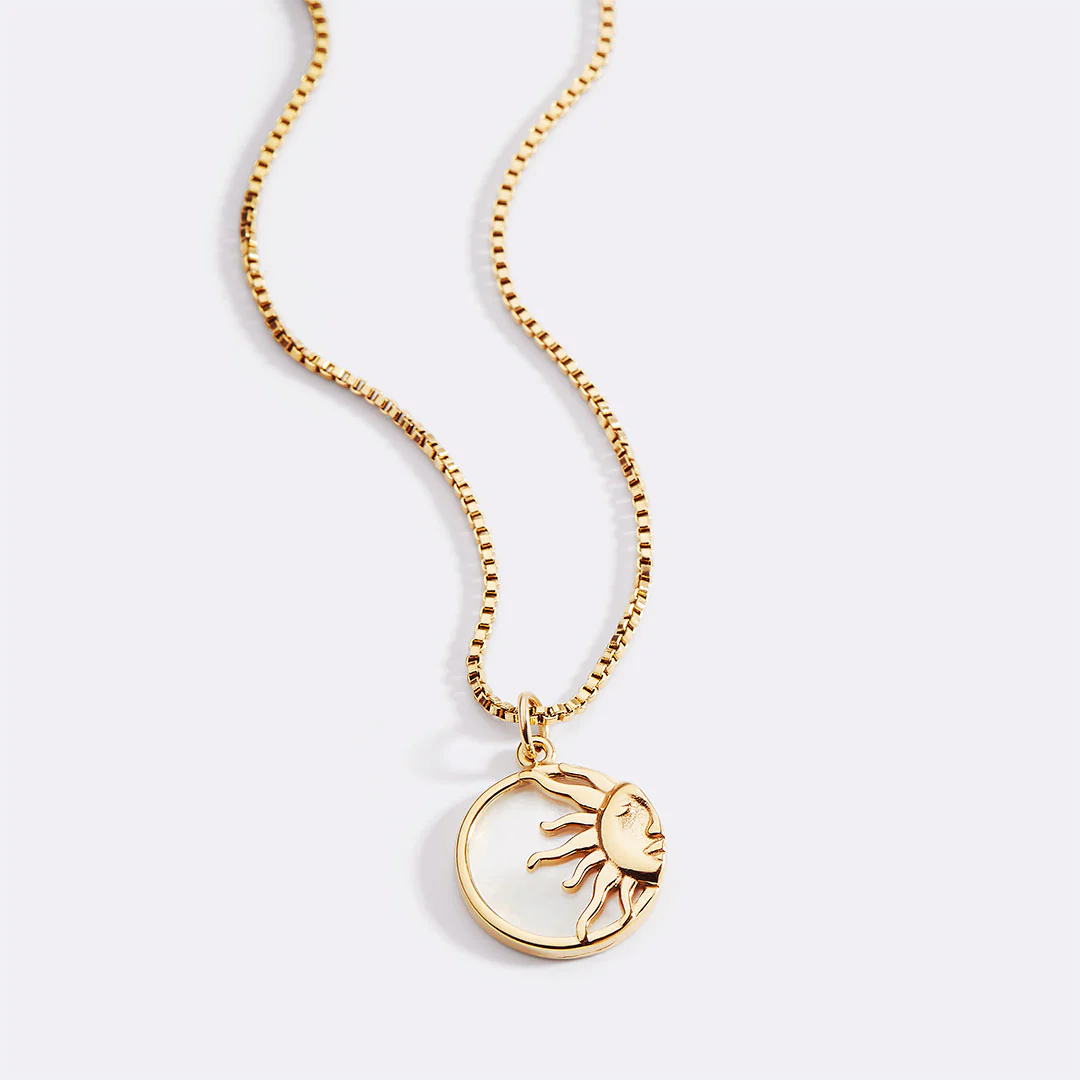 Enamel Sun Pendant Necklace