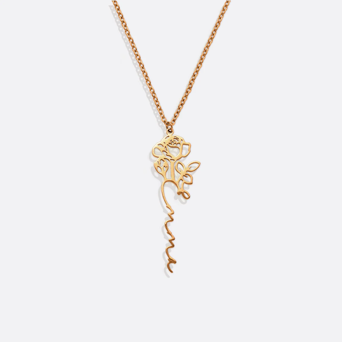 Birth Flower Name Necklace