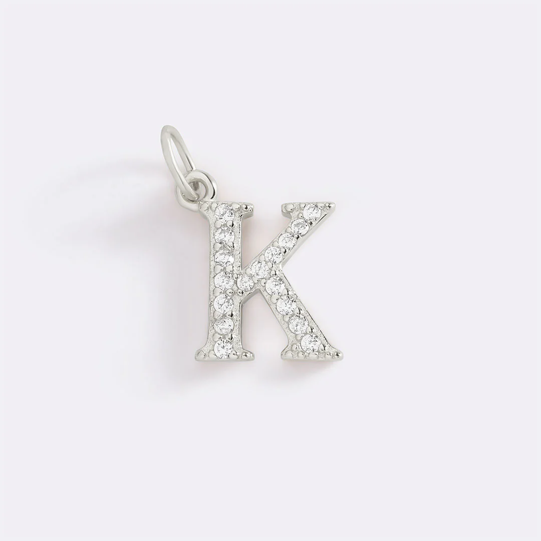 Dainty Pave Initial Charm