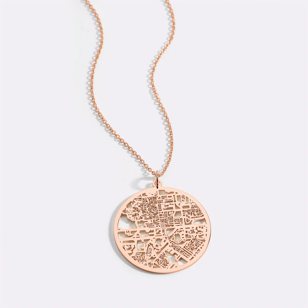 Custom Map Pendant Necklace