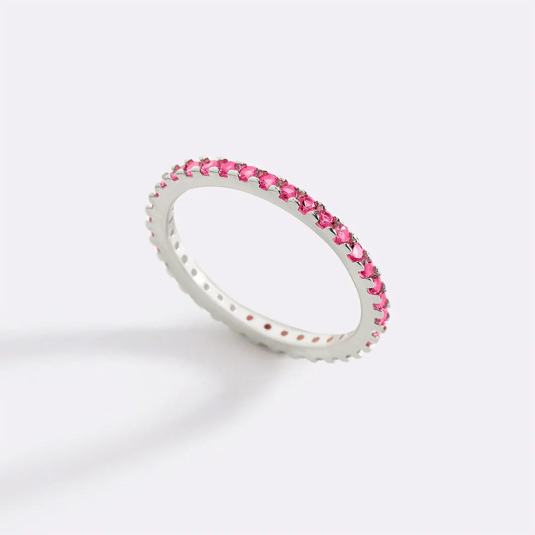 July Birthstone Eternity Stacking Ring