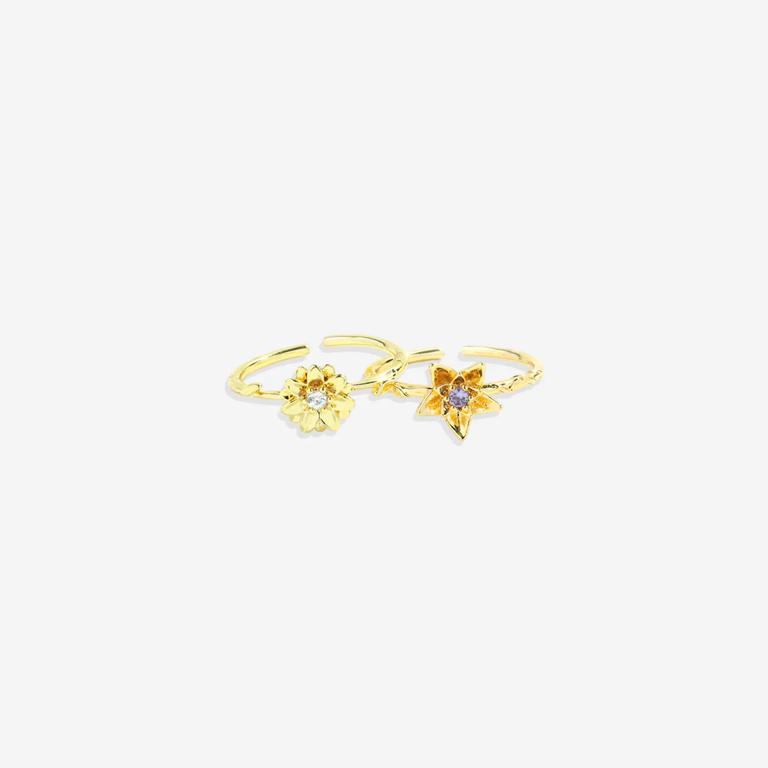 Dainty Gold Birth Flower Ring