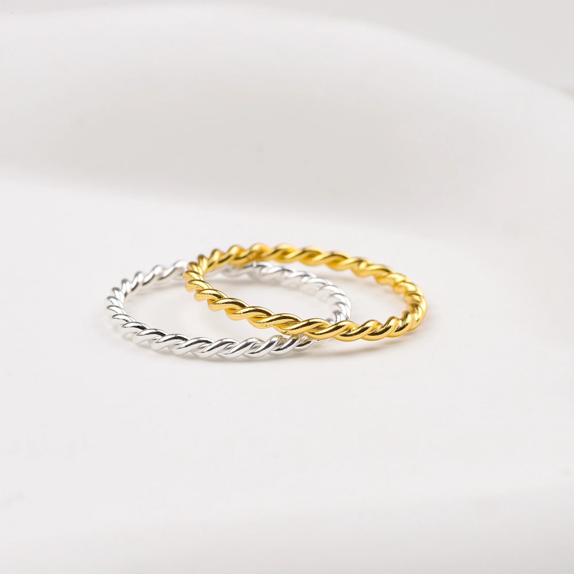 Dainty Braided Stacking Ring