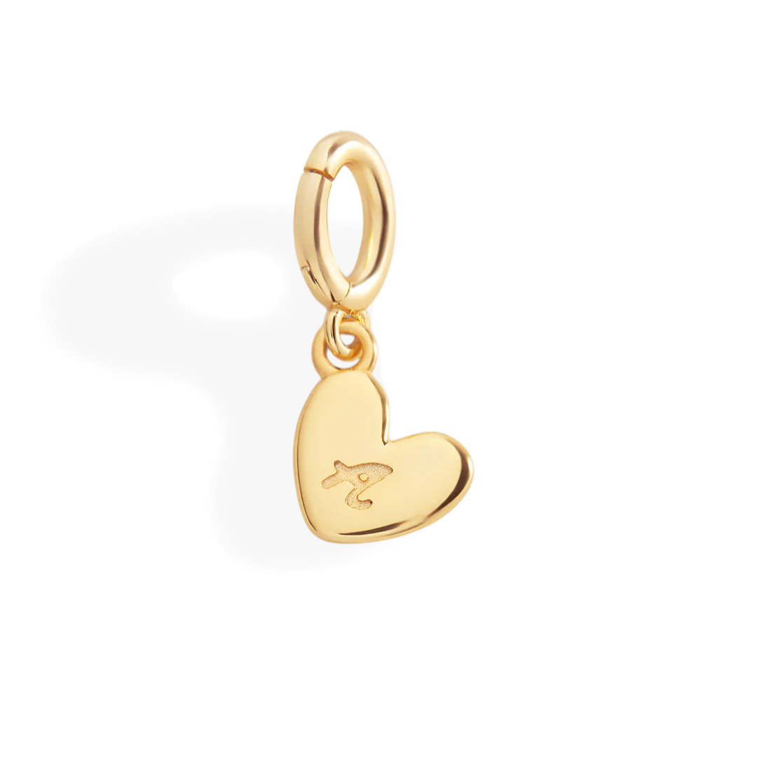 Dainty Heart Initial Charm