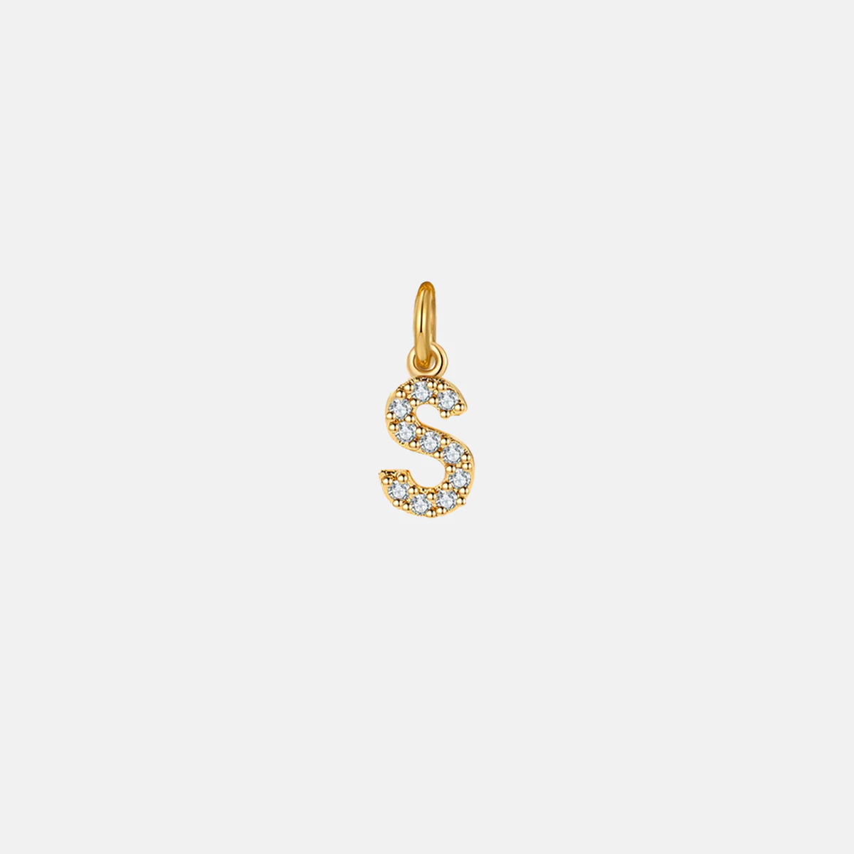 Dainty Pave Initial Charm