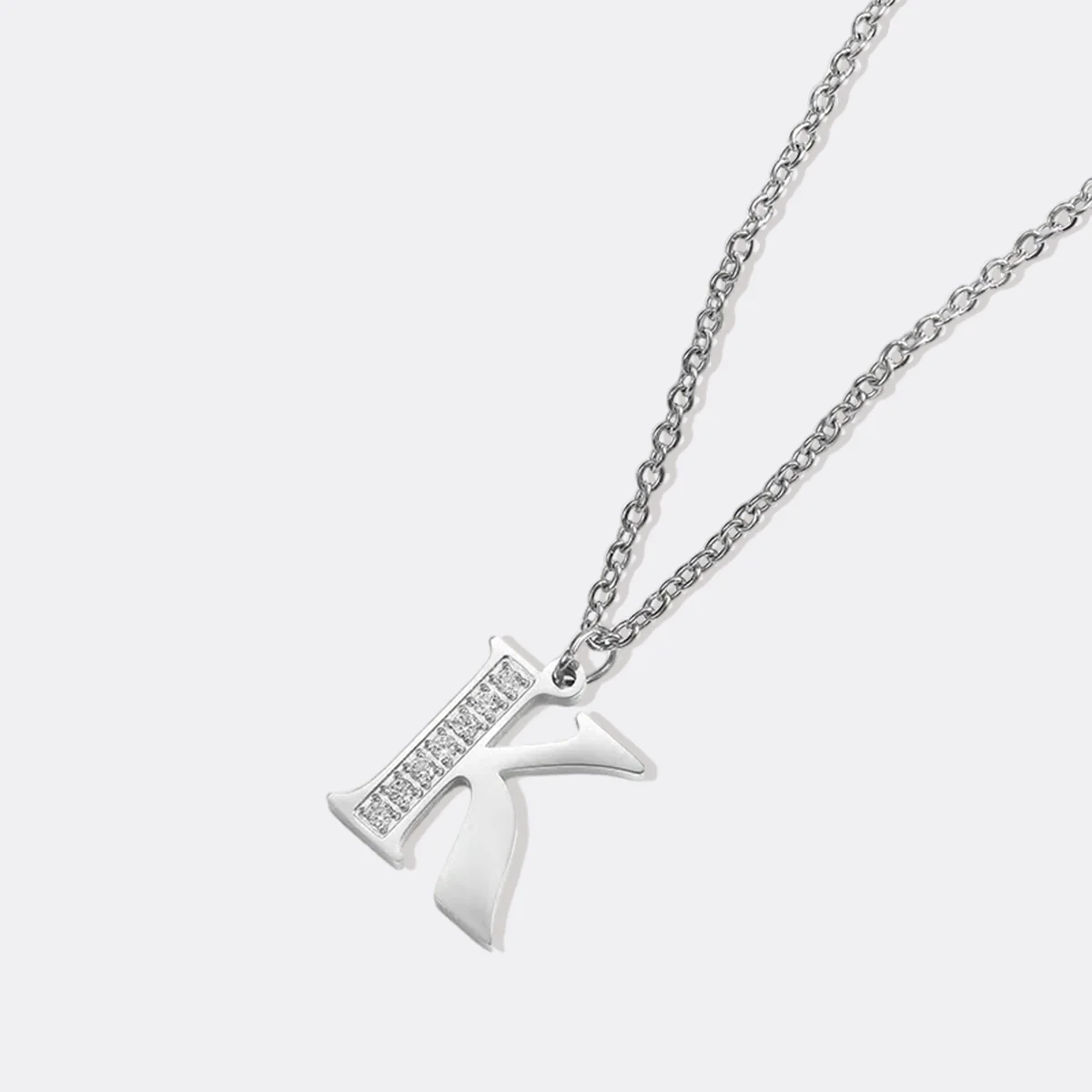 Crystal Accent Letter Satellite Necklace