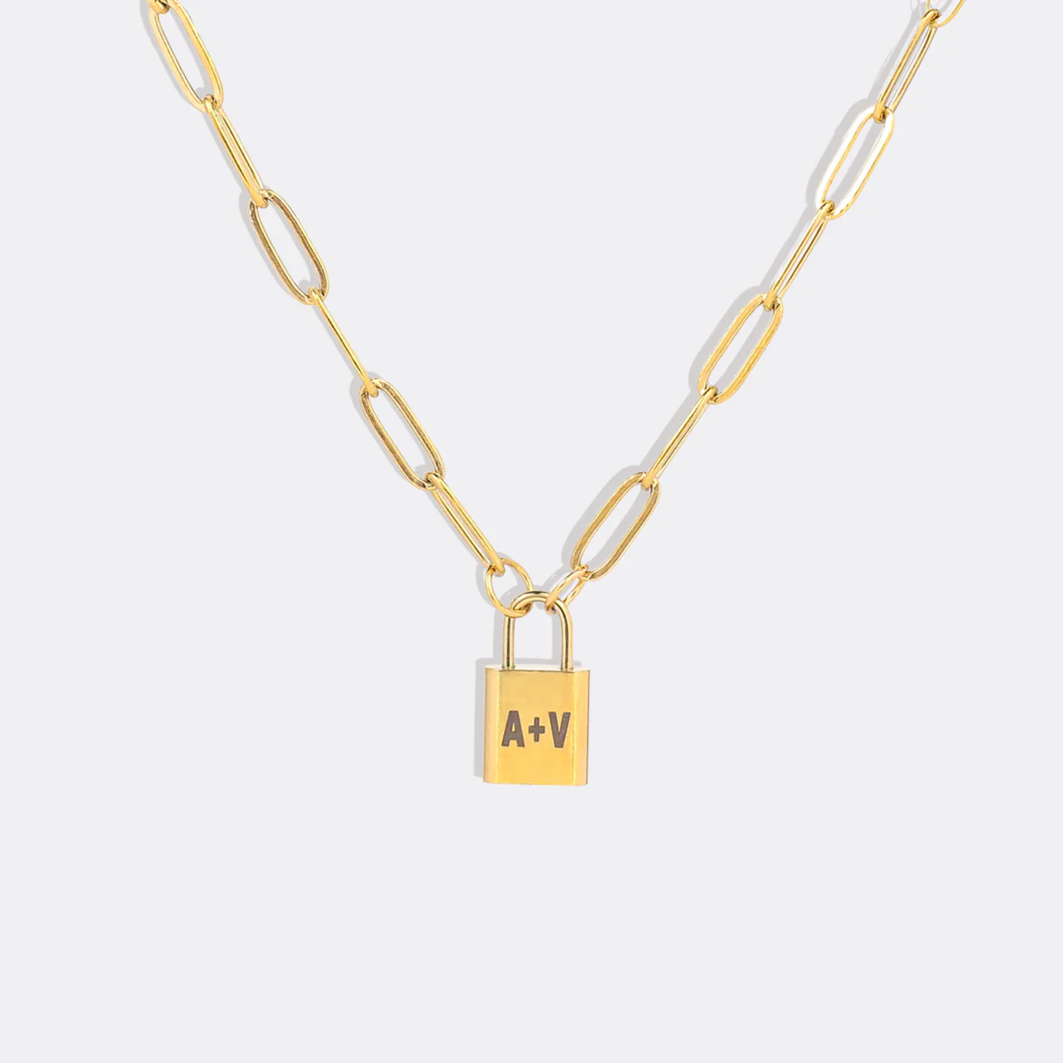 Initial Lock Pendant Necklace