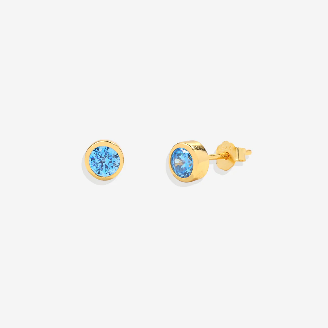 Birthstone Bezel Studs