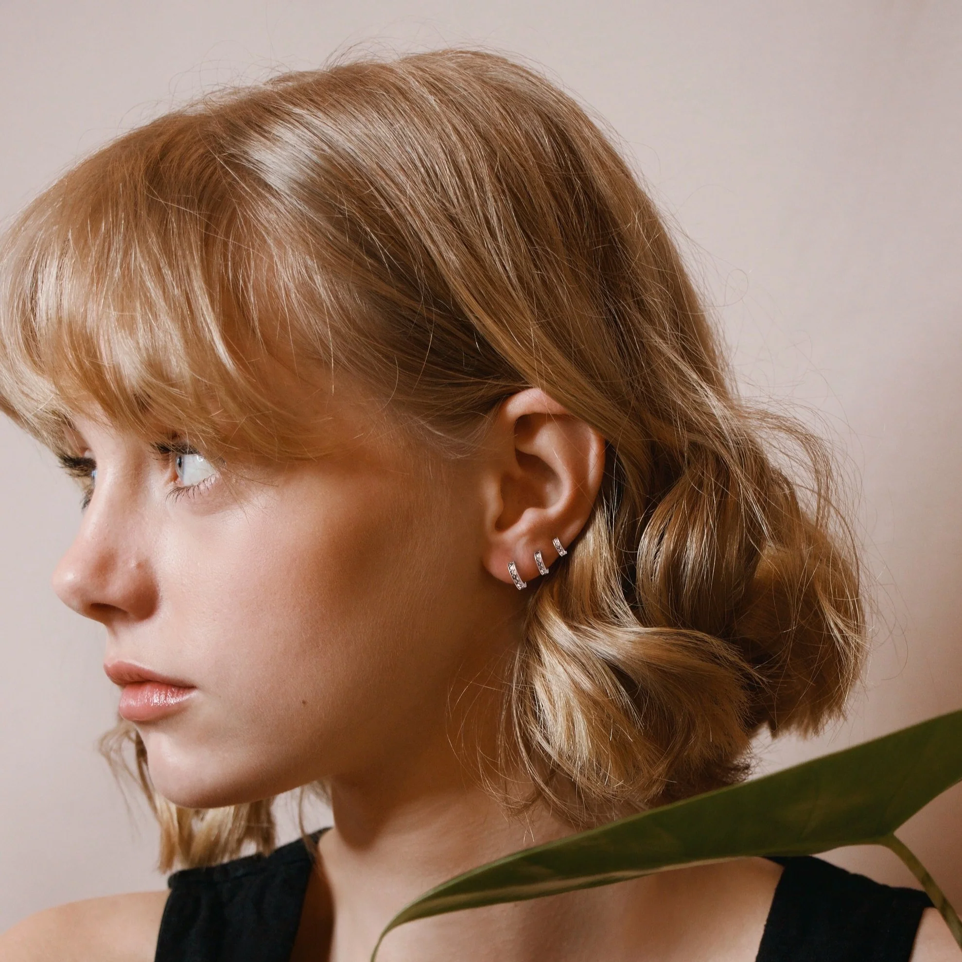 Pave Huggie Hoop Earrings