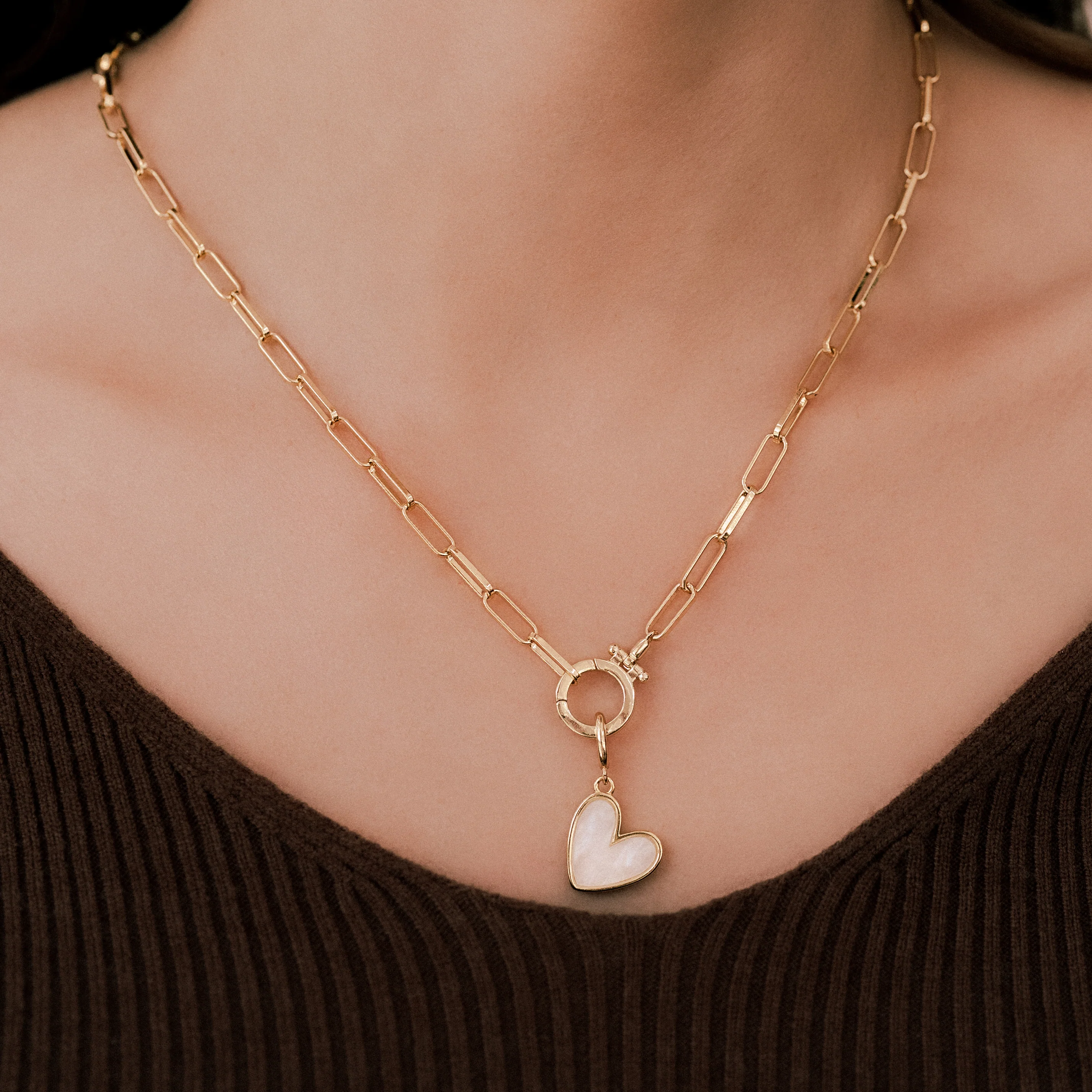 Natural Stone Heart Charm