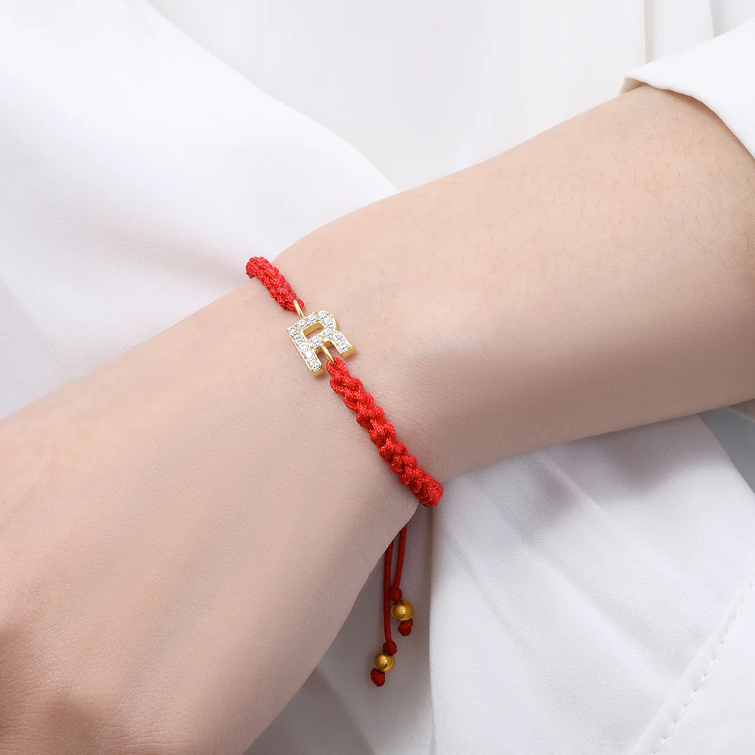 Braided Initial String Adjustable Bracelet