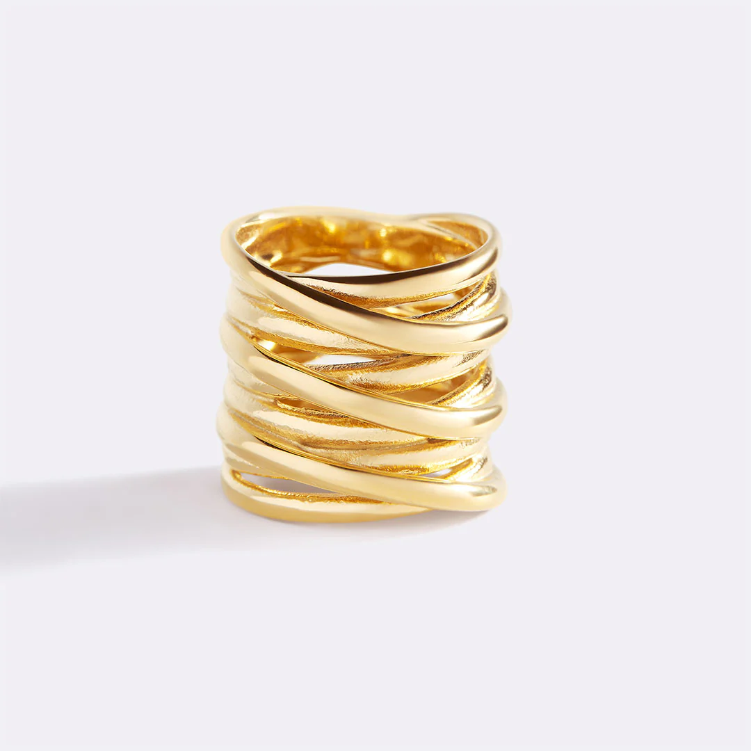 Statement Gold Coil Ring