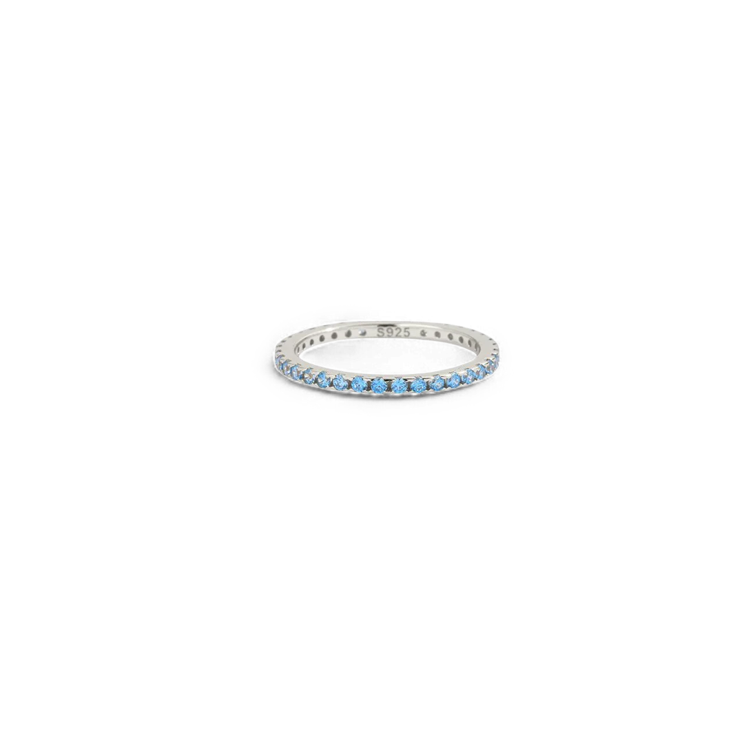 March Birthstone Eternity Stacking Ring