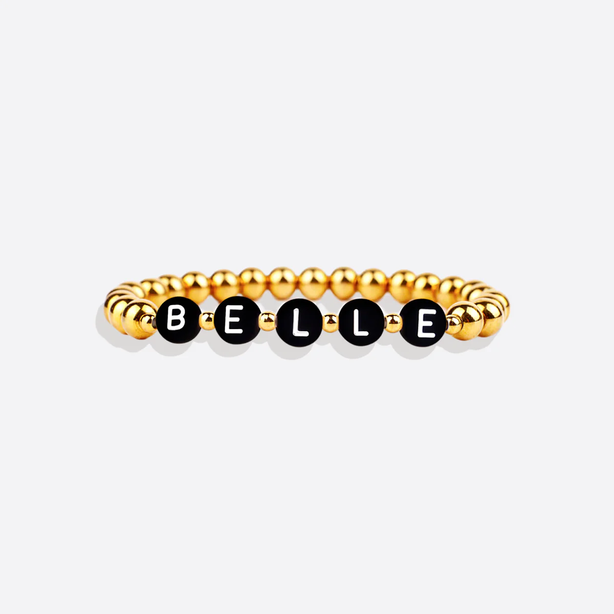 Custom Gold Beaded Name Bracelet