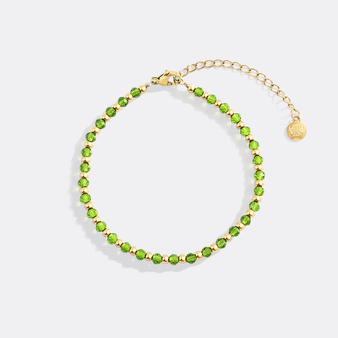 Birthstone and Gold Bead Bracelet