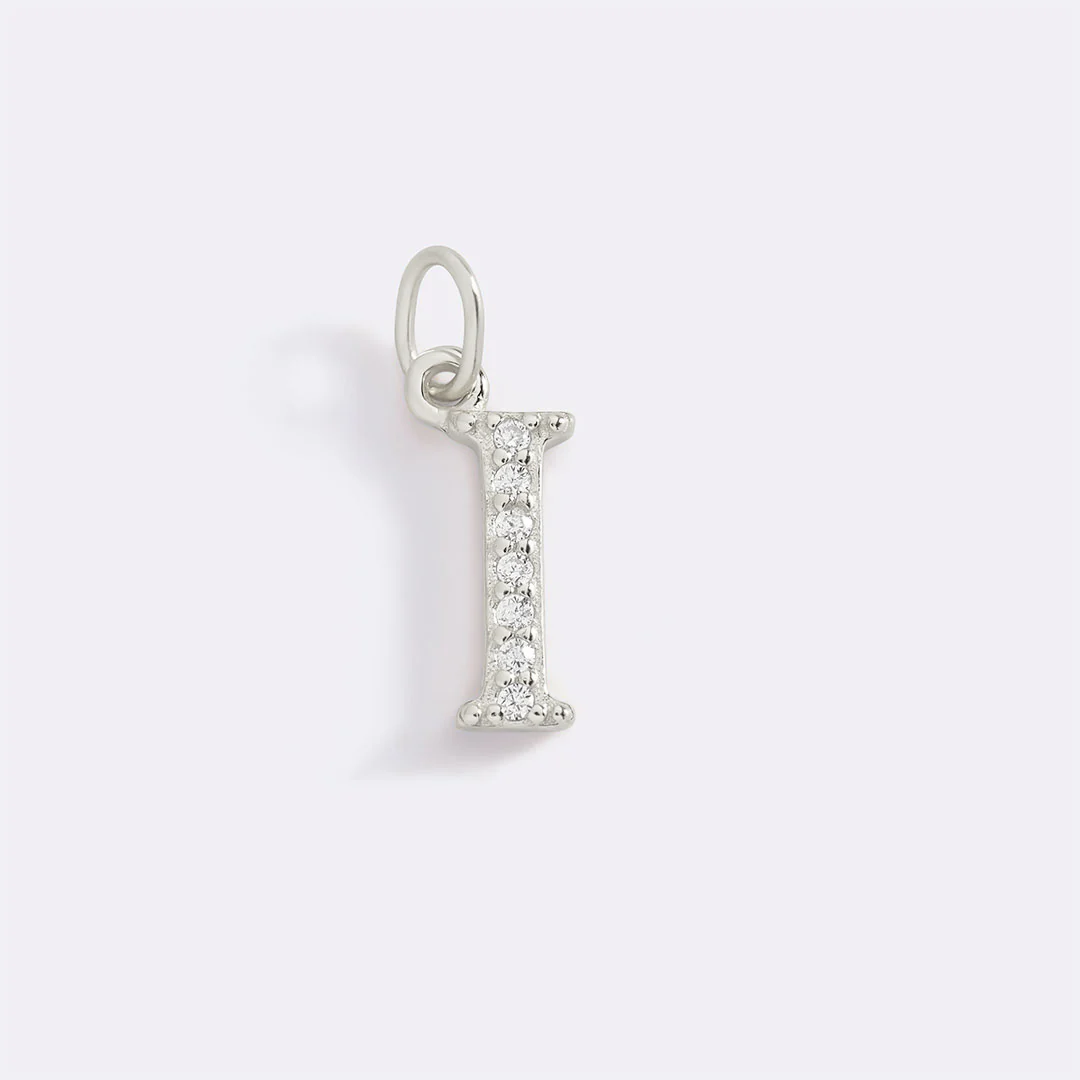 Dainty Pave Initial Charm