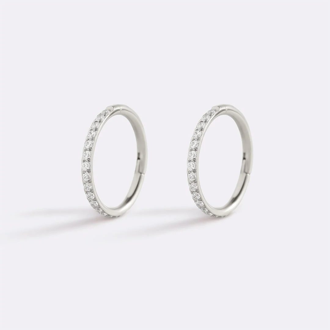 Eternity Crystal Cartilage Hoop Earrings | 16g