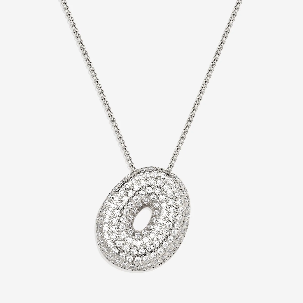 Pave Bubble Initial Necklace