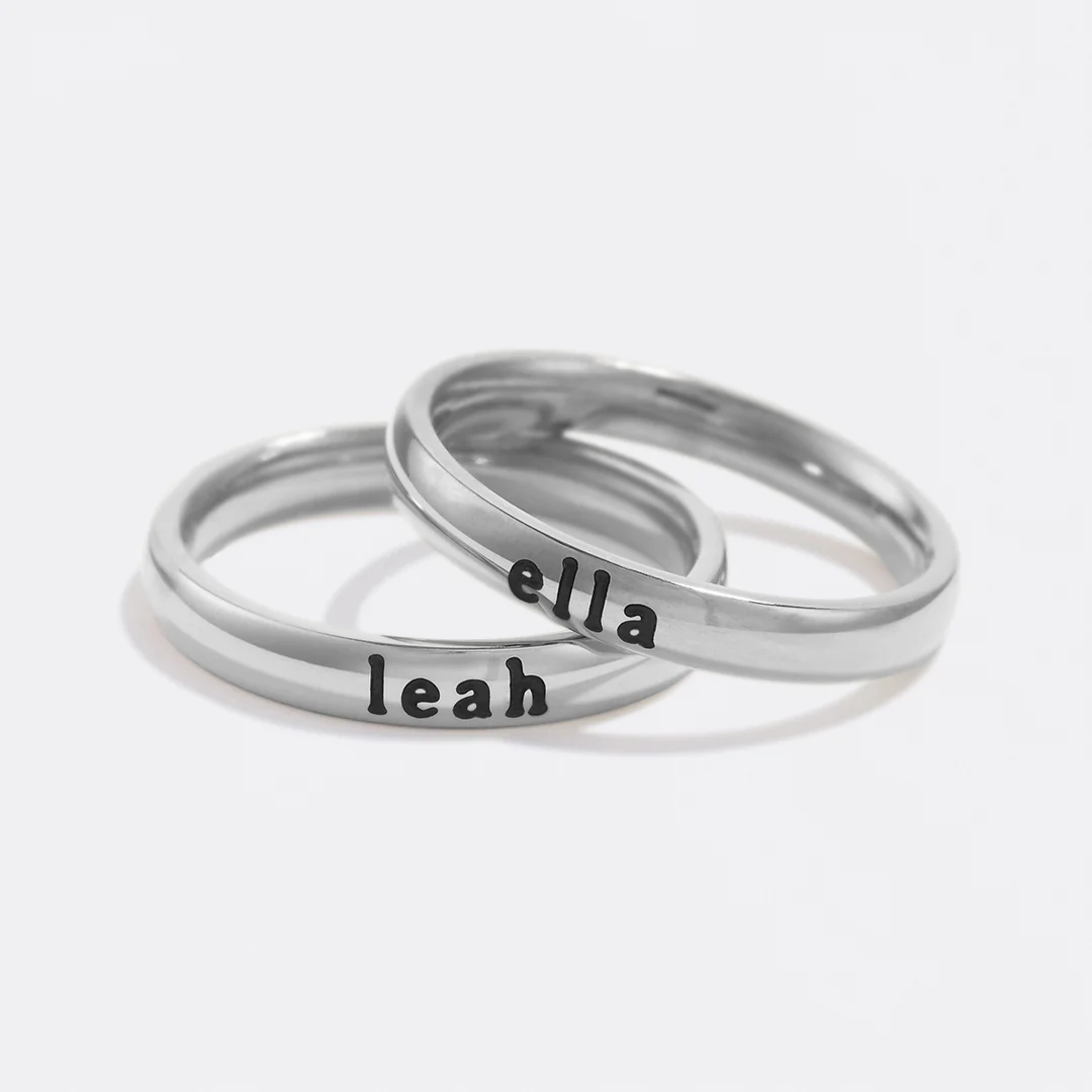 Tiny Stackable Name Ring