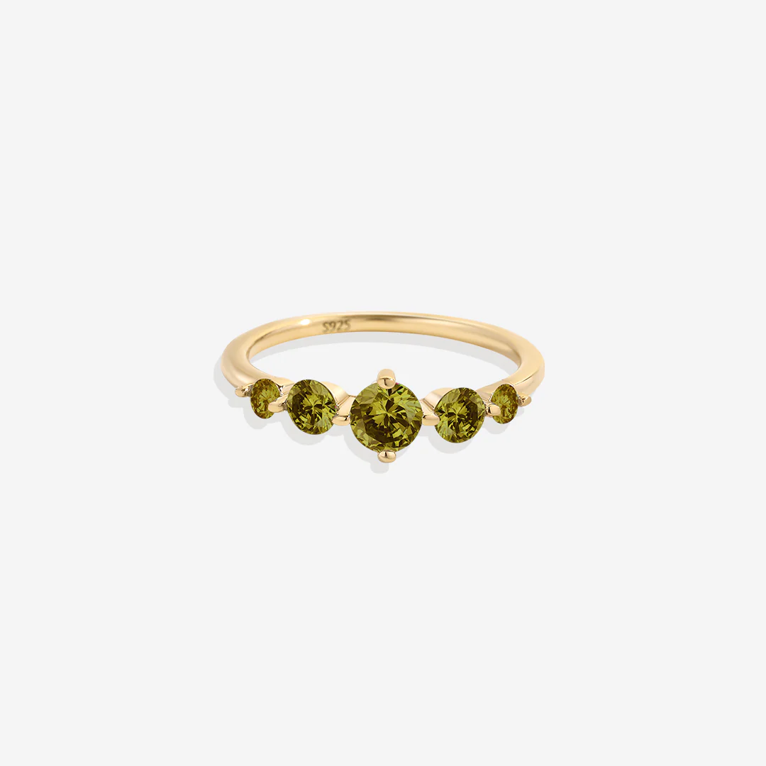 Five Stone Statement Birthstone Ring