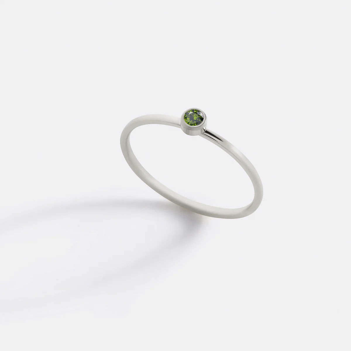 Minimalist Bezel-Set August Birthstone Stacking Band