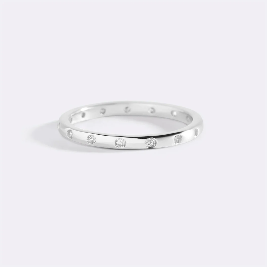 Bezel-Set Tiny Stacking Ring
