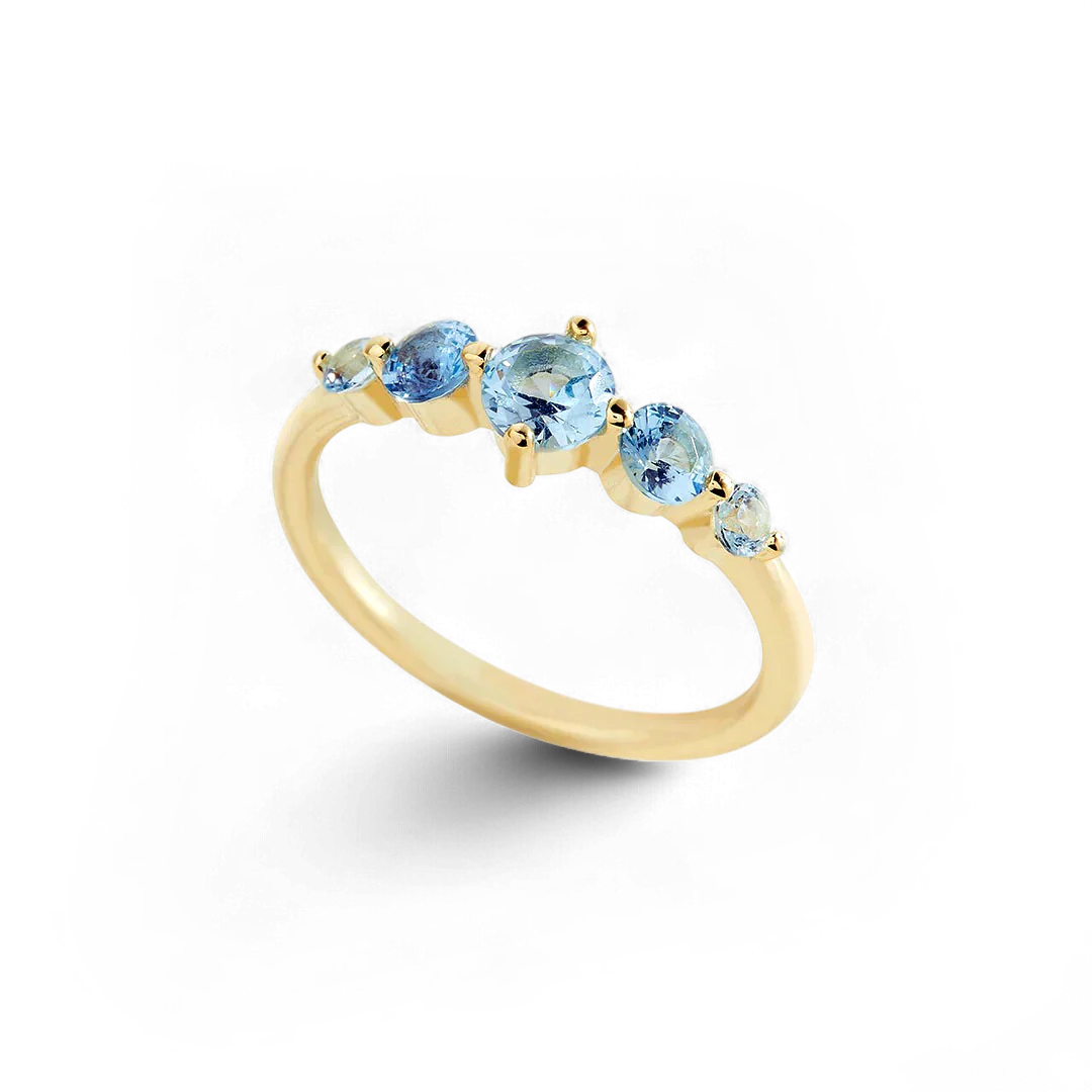 Five Stone Statement Birthstone Ring