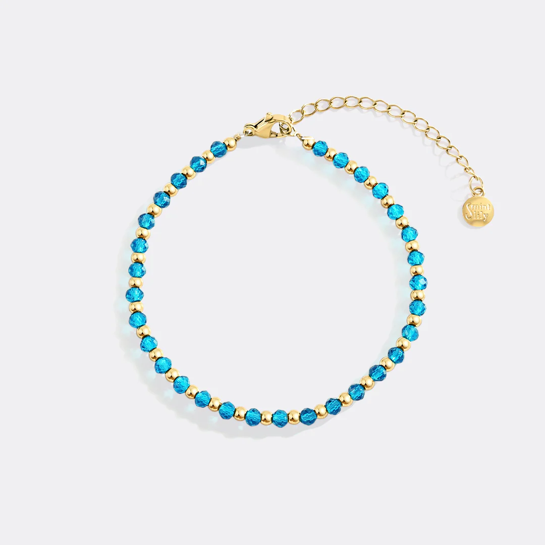 Birthstone and Gold Bead Bracelet