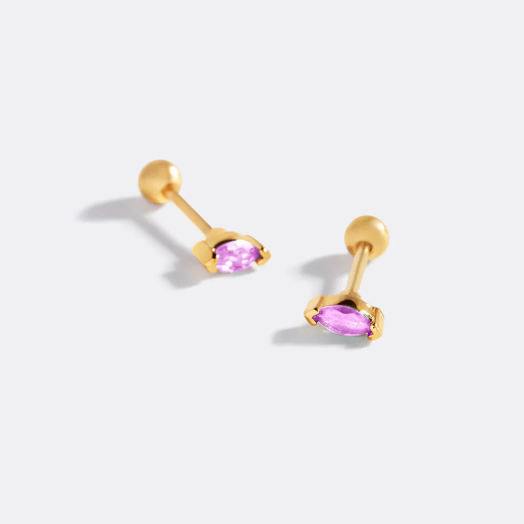Marquis Gemstone Sleeper Stud Earrings