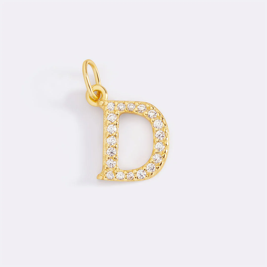 Dainty Pave Initial Charm
