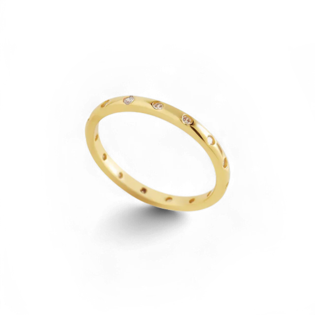 Bezel-Set Tiny Stacking Ring