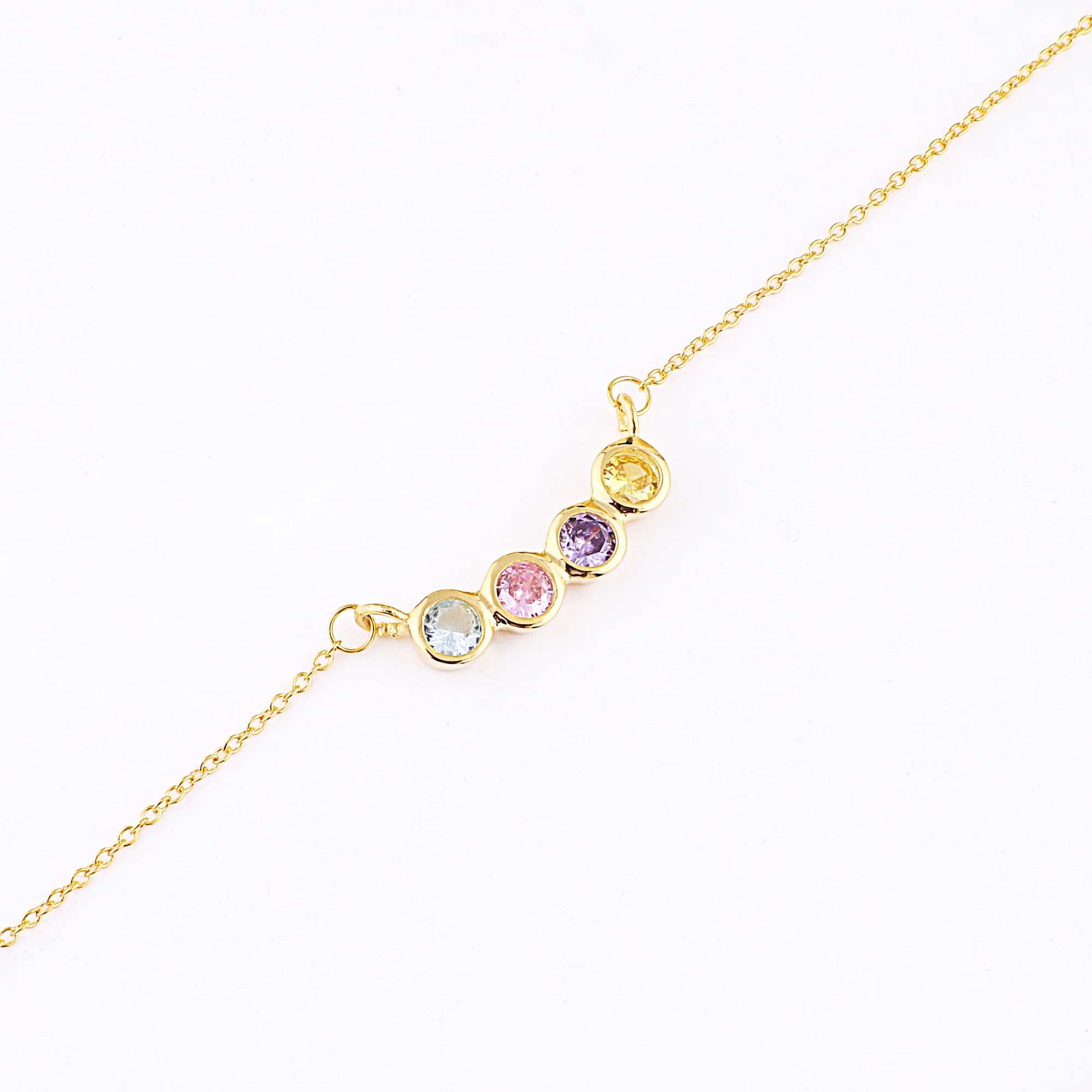 Dainty Family Birthstones Necklace