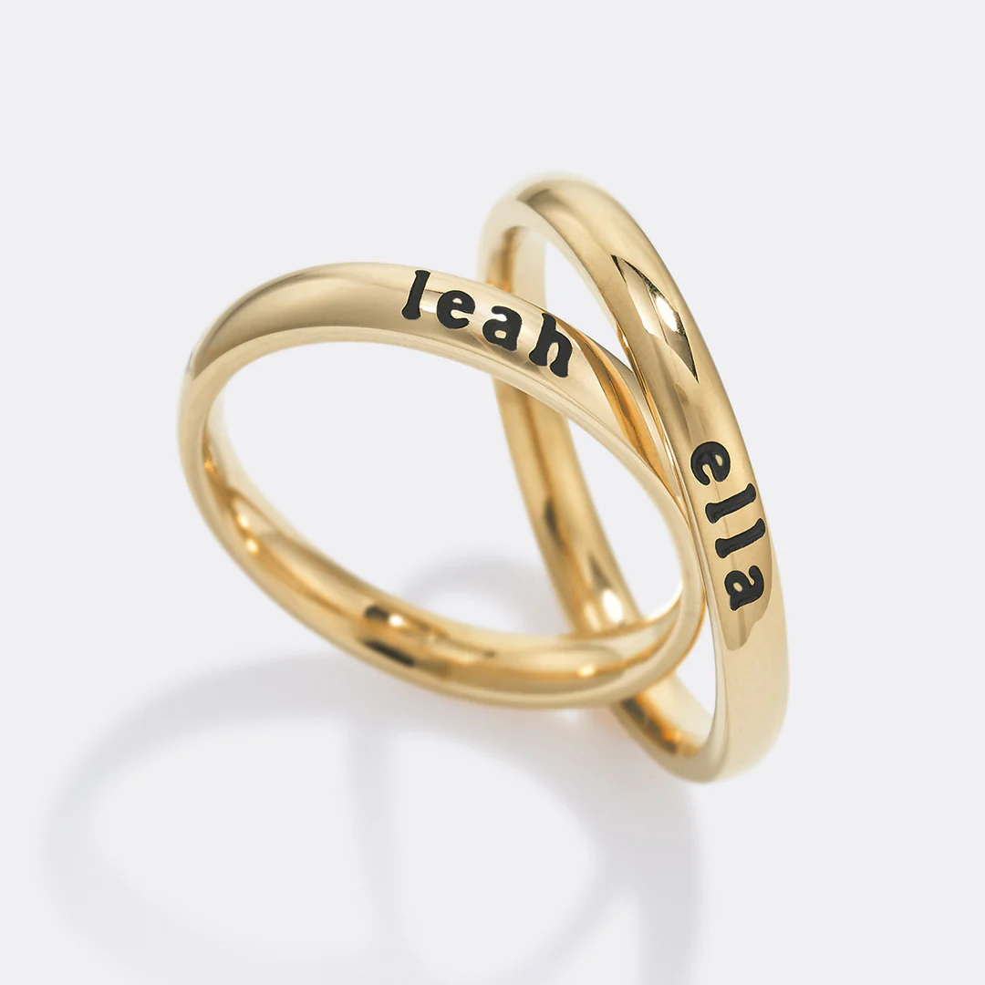 Tiny Stackable Name Ring