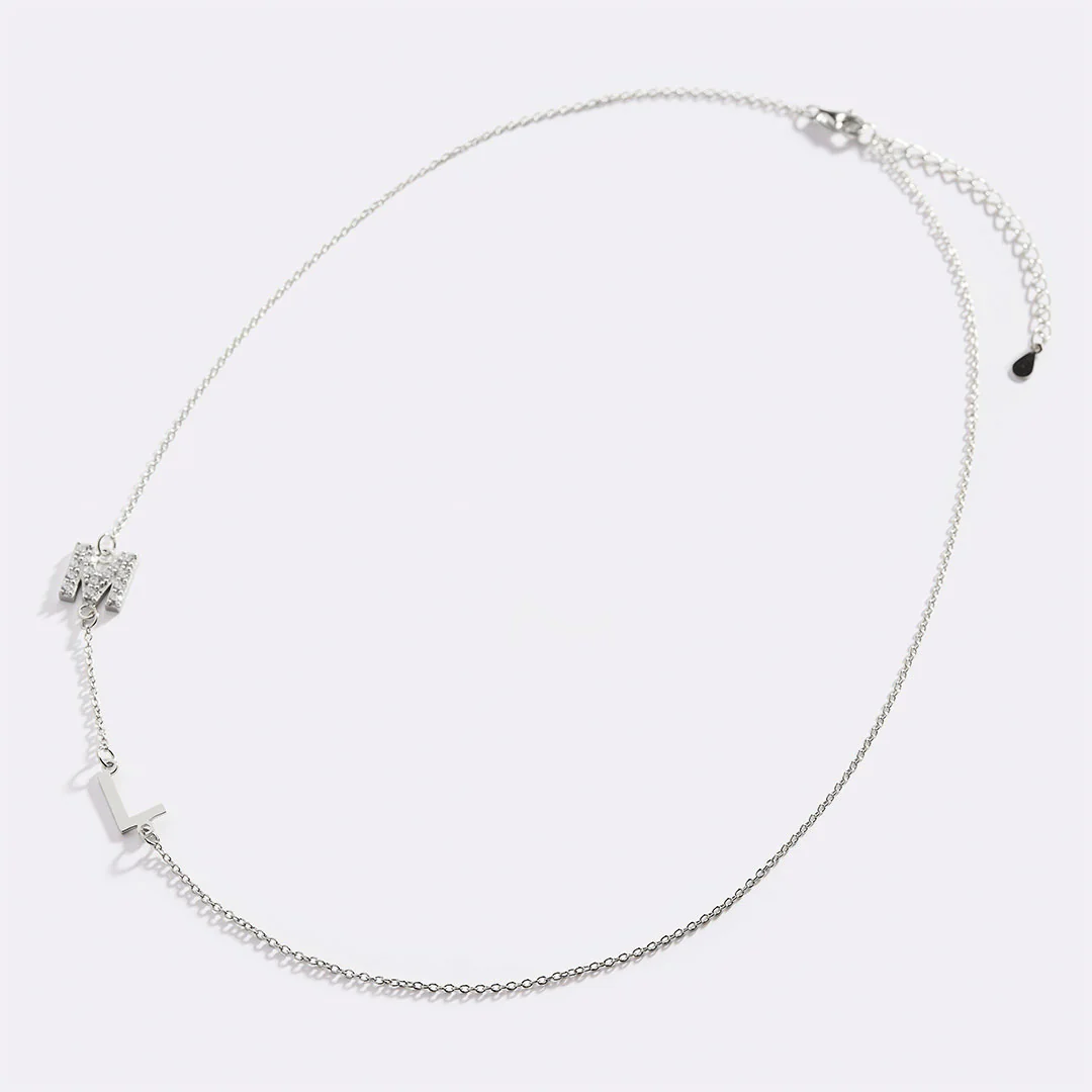 Custom Diamond & Gold 2 Initial Necklace