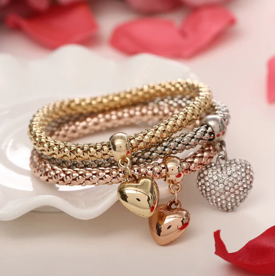 Solid Hearts Metal Bracelet