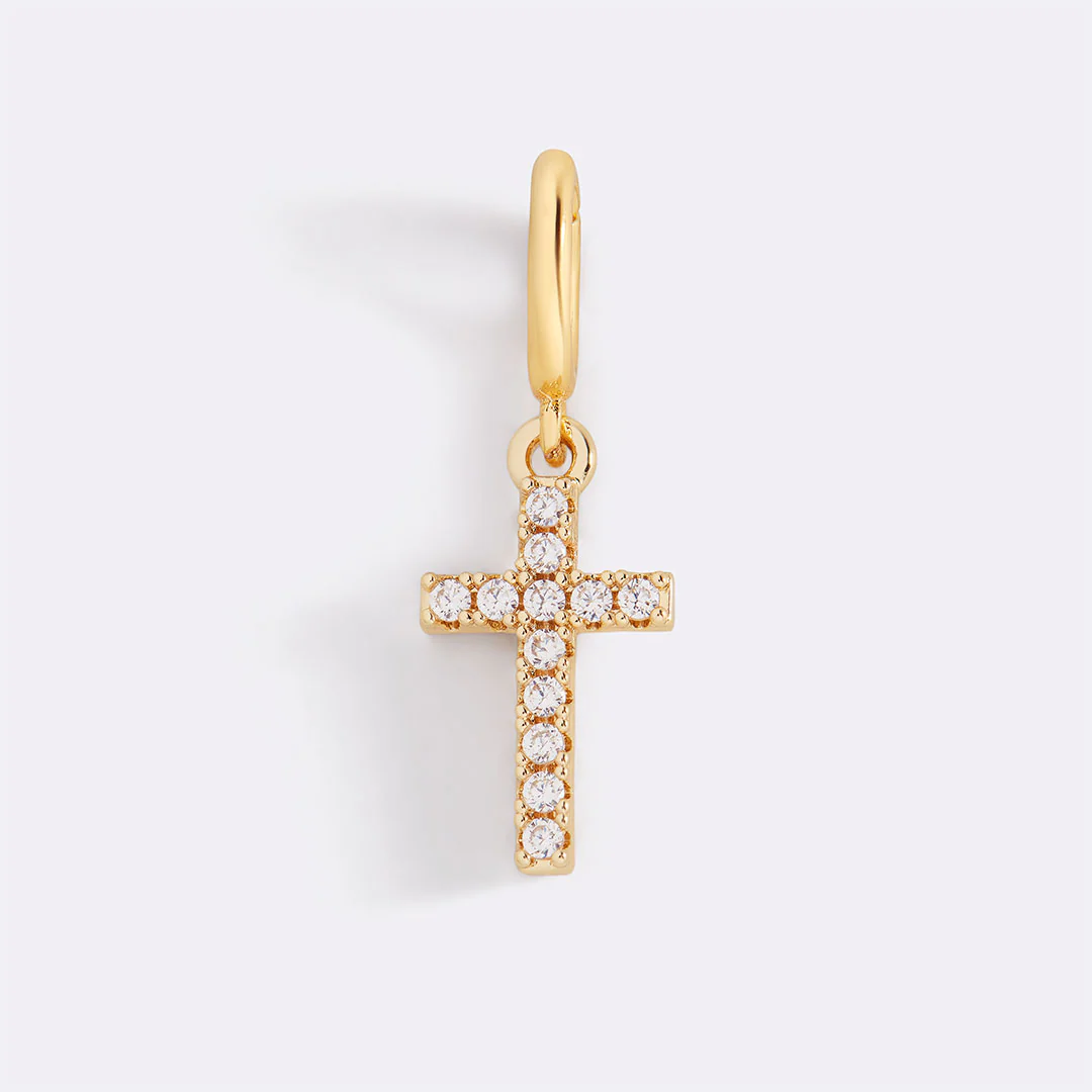 Pave Cross Charm