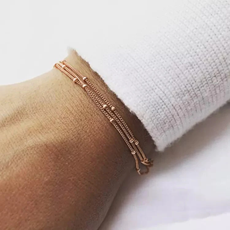 Triple Layer Satellite Chain Bracelet