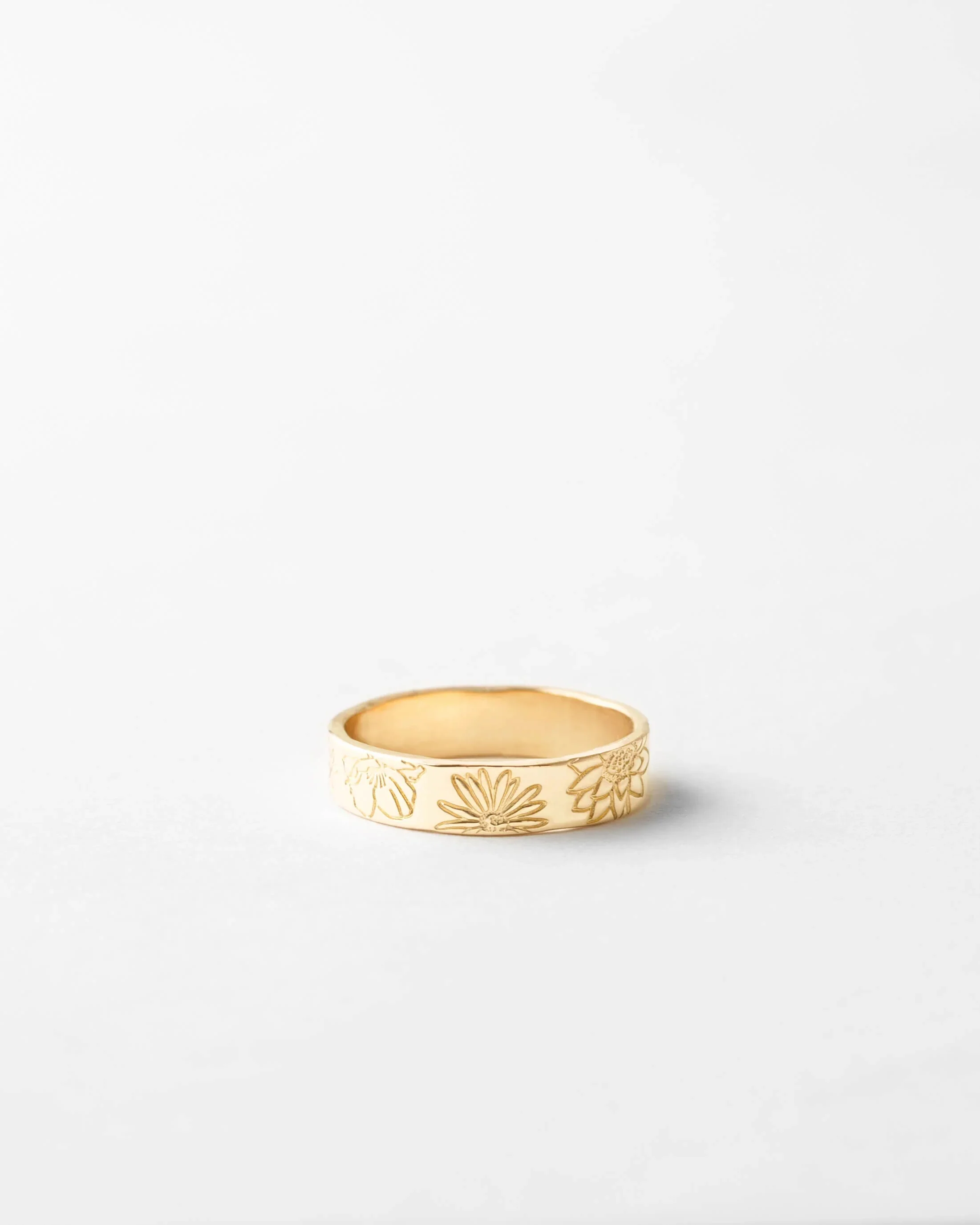 Personalized Stamped Flower Ring