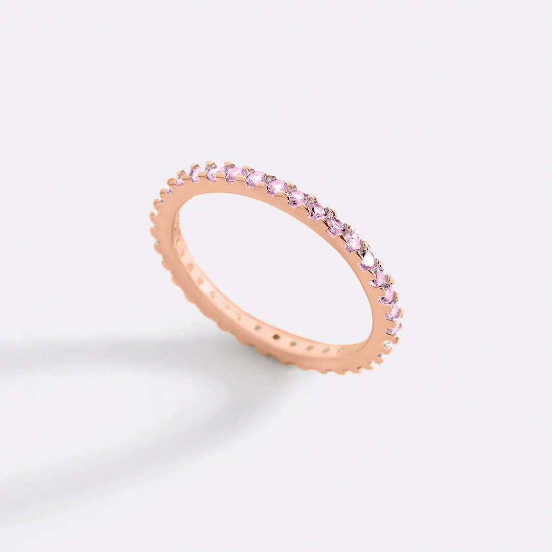 October Birthstone Eternity Stacking Ring