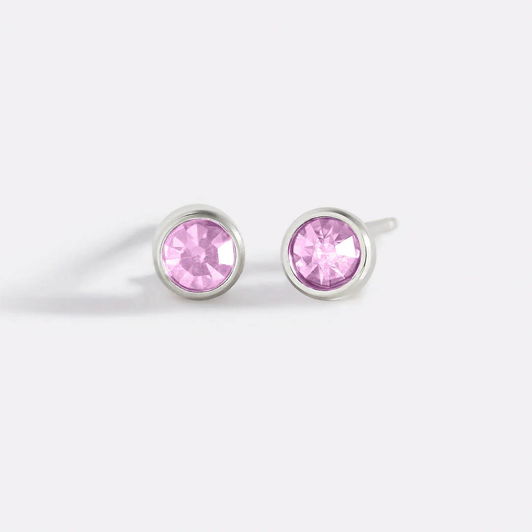 Birthstone Bezel Studs