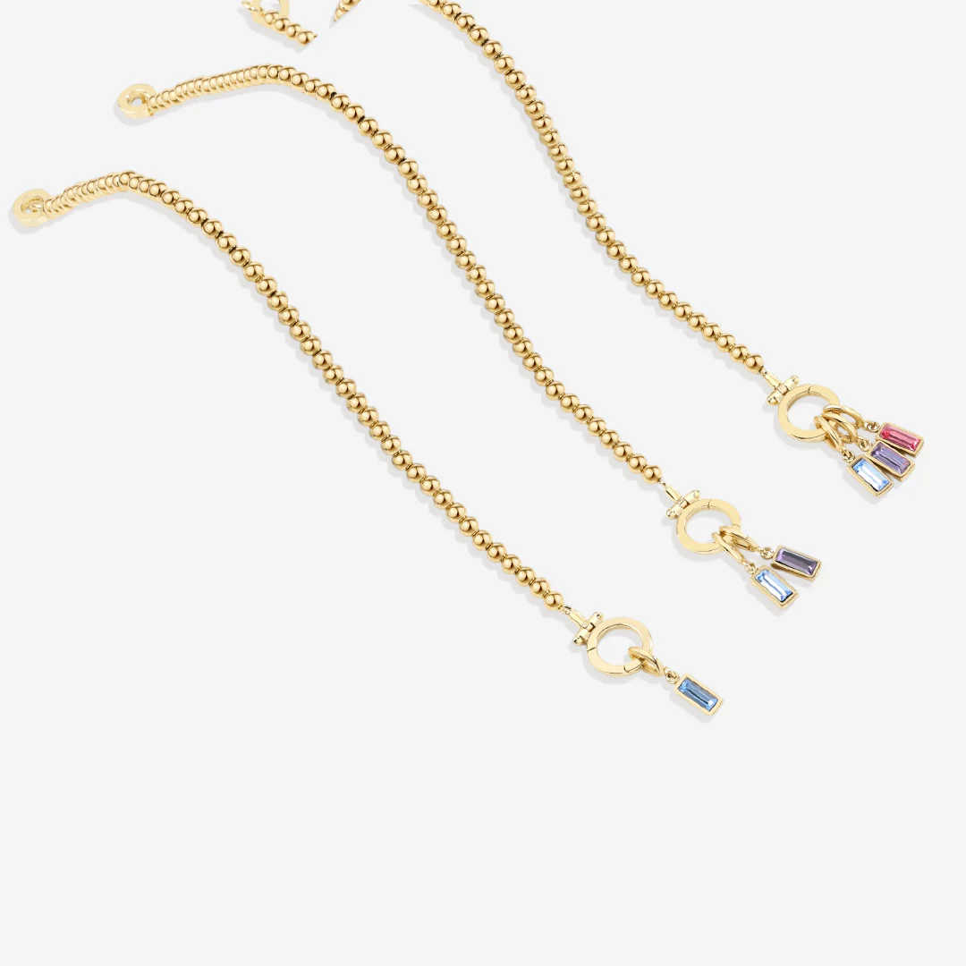 Mint Beaded Birthstone Charm Bracelet