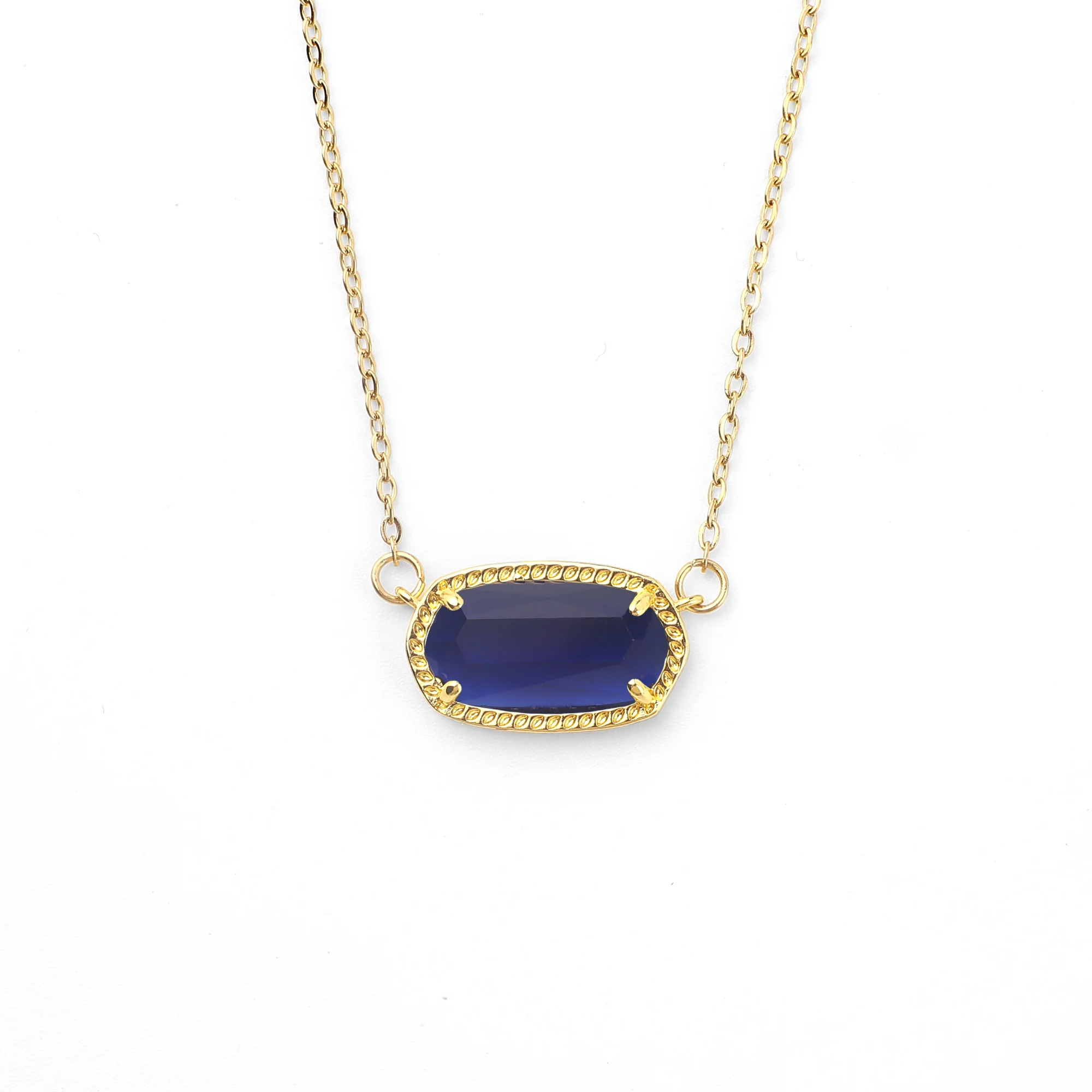 Oval Birthstone Pendant Necklace