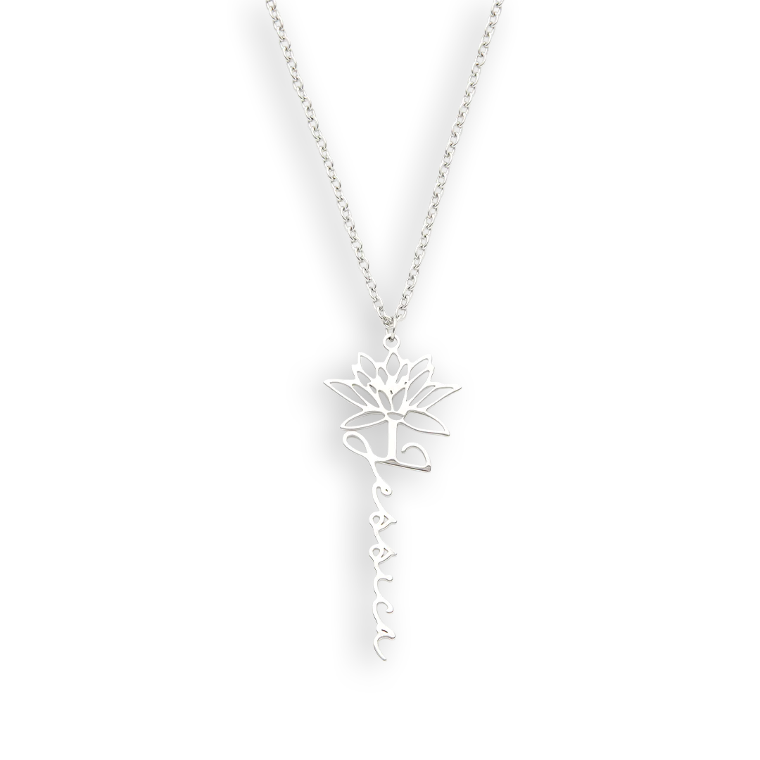 Birth Flower Name Necklace