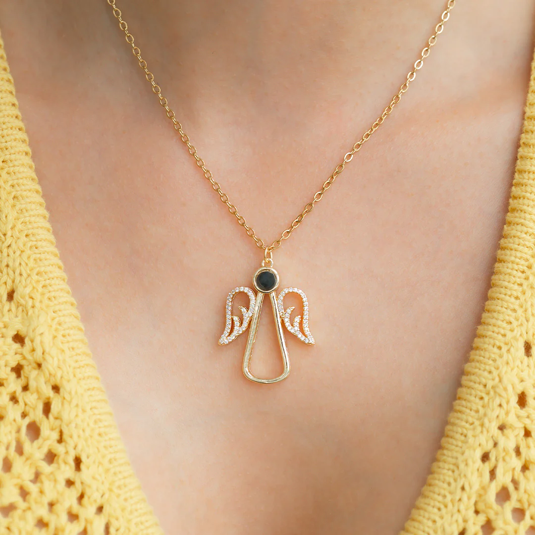 Personalized Angel Photo Charm Necklace