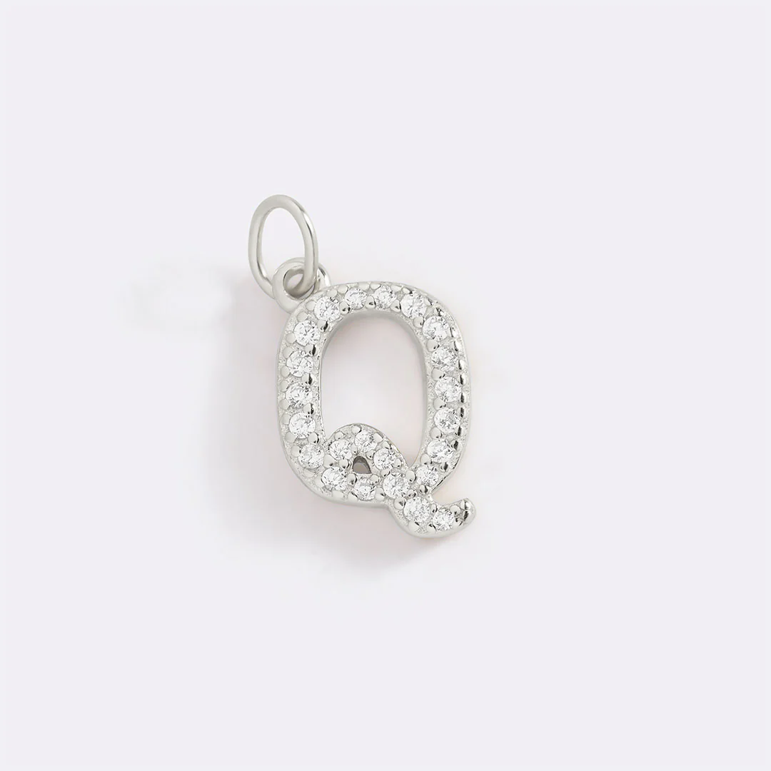Dainty Pave Initial Charm