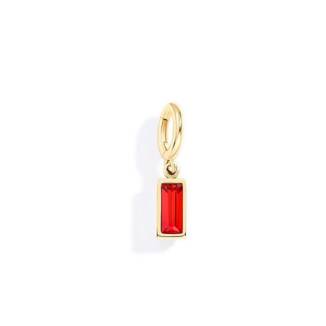 Dainty Baguette Birthstone Charm