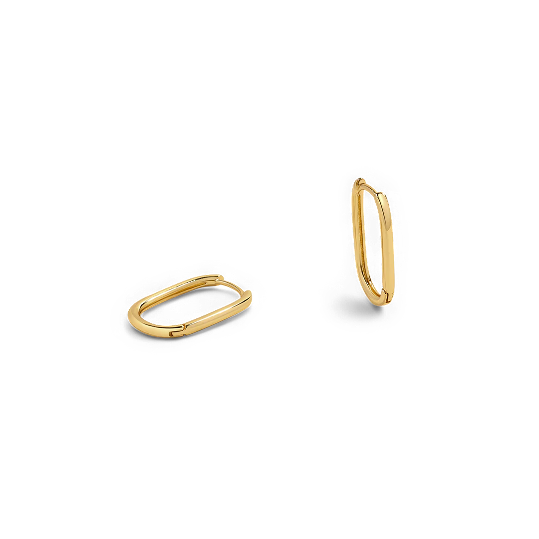 Retro Box Huggie Hoop Earrings