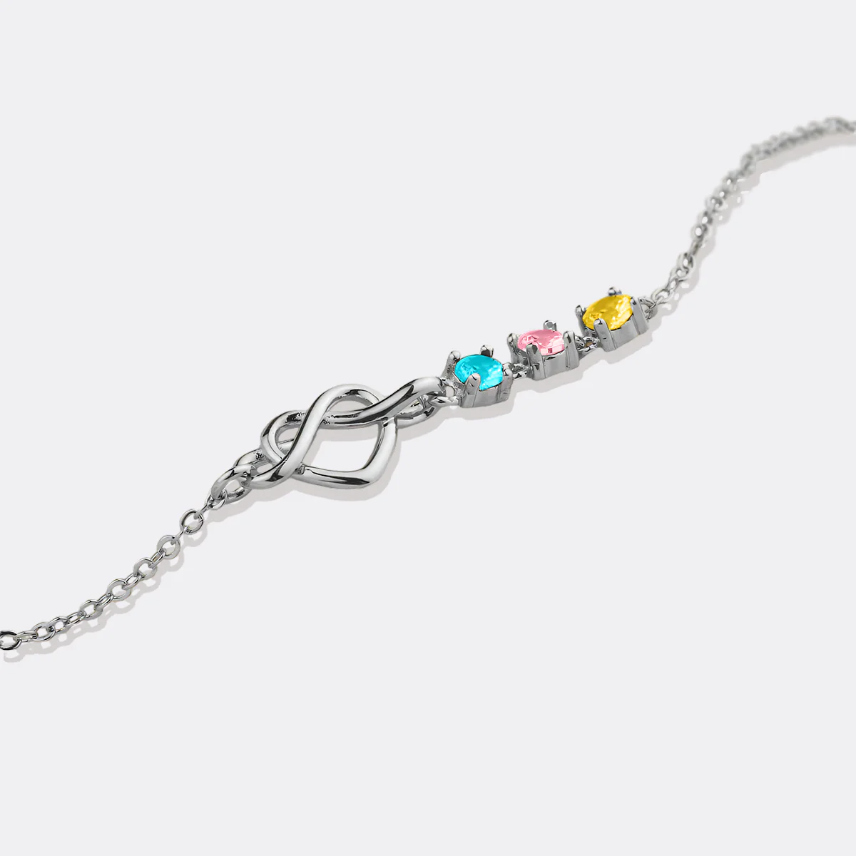Personalized Birthstones Heart Knot Bracelet