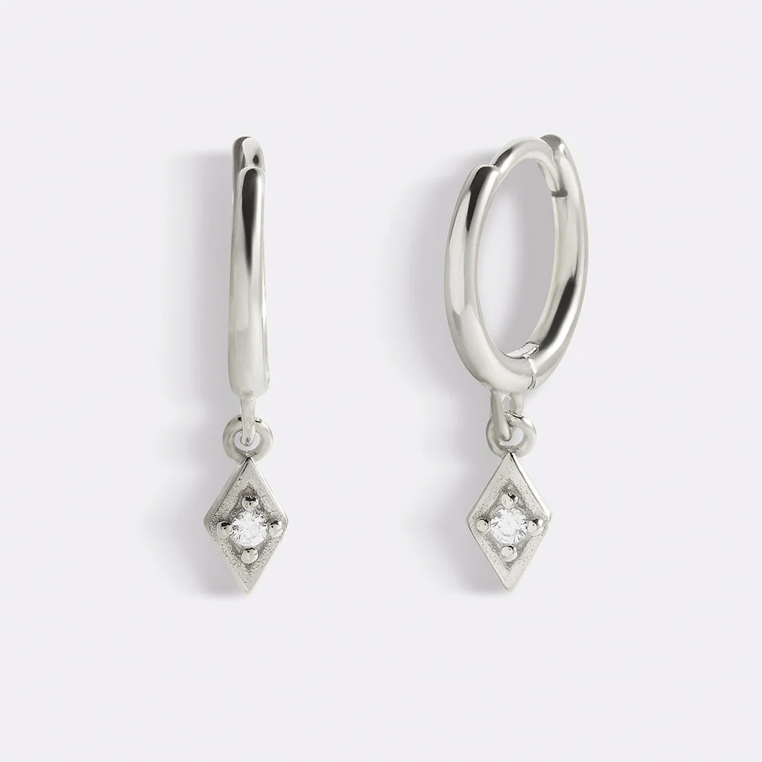 Dainty Diamond Charm Earrings